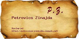 Petrovics Zinajda névjegykártya